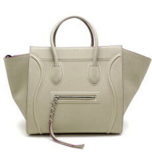 Celine Luggage Phantom Handbag Leather Gray